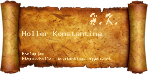 Holler Konstantina névjegykártya